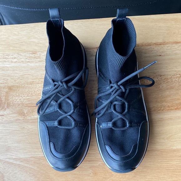 Maje Shoes - Maje Black Knit High-Top Sneakers